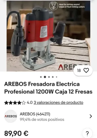 AREBOS Fresadora Electrica Profesional