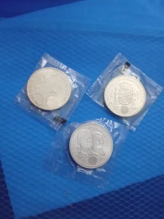 3 Monedas 12€ plata 2002 2003 2004 empaquetadas