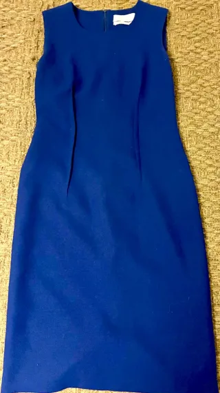 Abito scamiciato misto lana blu