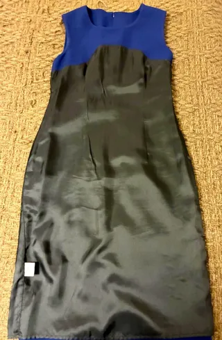 Abito scamiciato misto lana blu