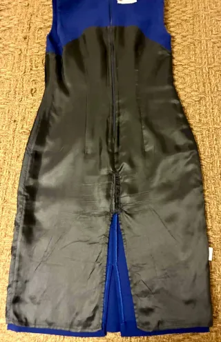 Abito scamiciato misto lana blu