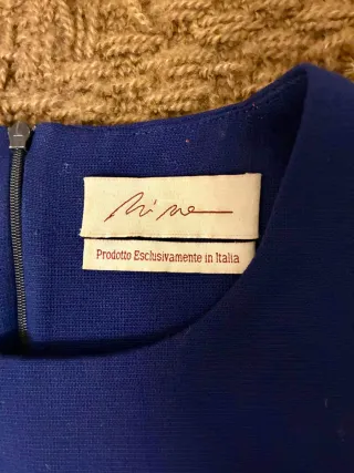 Abito scamiciato misto lana blu