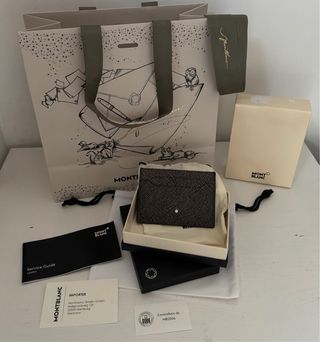 Tarjetero Montblanc piel marrón