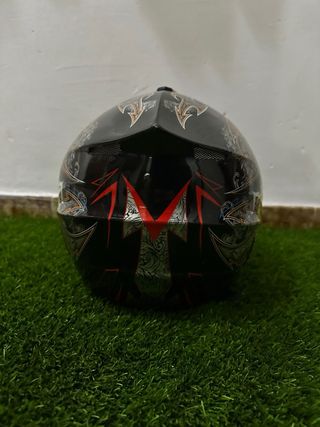 Casco Motocross Diseño Tribal Negro