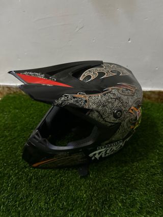 Casco Motocross Diseño Tribal Negro
