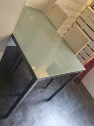 Mesa cocina cristal y 2 sillas