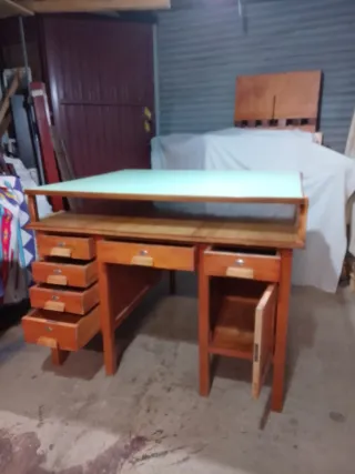 Mesa de trabajo arquitecto madera de haya.