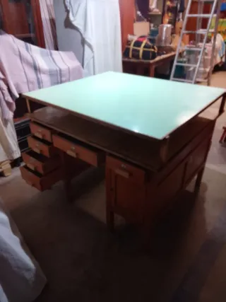 Mesa de trabajo arquitecto madera de haya.