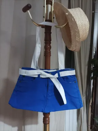 Bolso vaquero de hombro con rayas