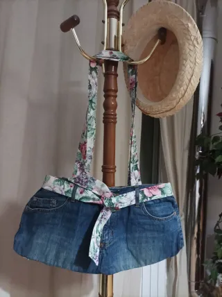 Bolso vaquero de hombro con rayas