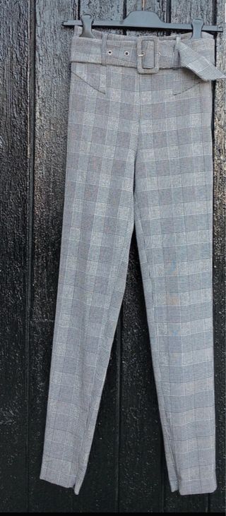 Pantalones Guess Talla S Cuadros Grises