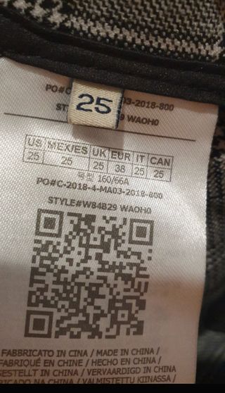 Pantalones Guess Talla S Cuadros Grises