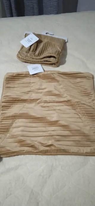 Fundas de cojín terciopelo dorado (2 unidades)