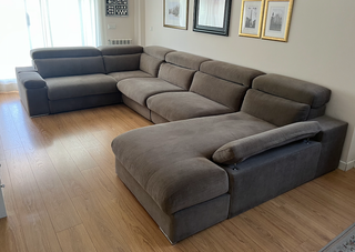 Sofá rinconera XL chaise longue marrón