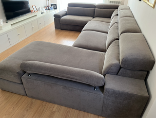 Sofá rinconera XL chaise longue marrón