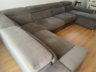 Sofá rinconera XL chaise longue marrón