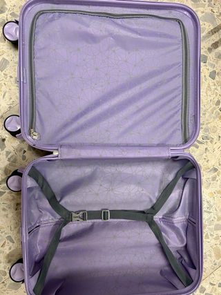 Maleta cabina Itaca lila lunares blancos