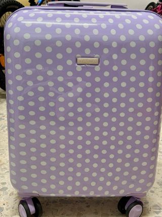 Maleta cabina Itaca lila lunares blancos