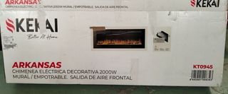 Chimenea eléctrica de acero y cristal Arkansas