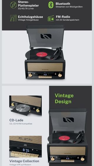 Muse MT-110 B - Micro Sistema CD y radio con Giradiscos