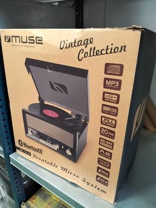 Muse MT-110 B - Micro Sistema CD y radio con Giradiscos