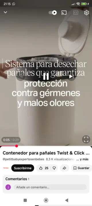 Contenedor de pañales