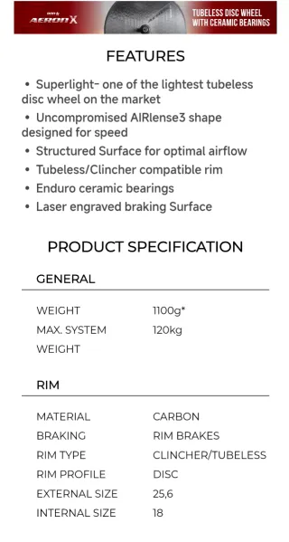 Rueda Lenticular Aeron X Carbono