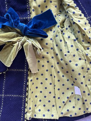 Abrigo LARRANA niña cuadros azul y verde