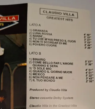 Musicassetta Claudio Villa - Greatest Hits