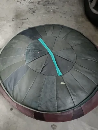 Puf de cuero patchwork