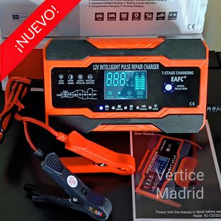 Cargador Batería Coche Camión Moto 12V. 12A.
