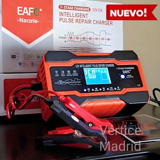 Cargador Batería Coche Camión Moto 12V. 12A.