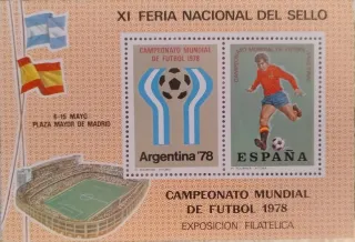 Hoja Bloque XI Feria Nacional Sello Fútbol 1978