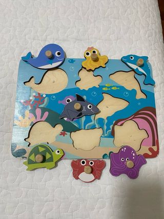 Puzzle madera animales marinos