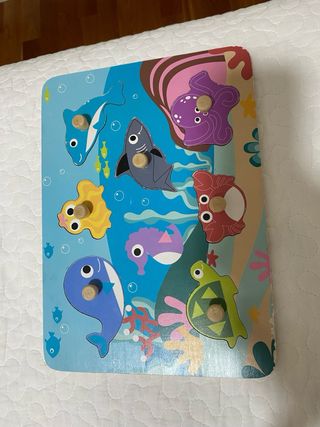 Puzzle madera animales marinos