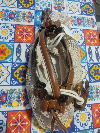 Bolso Zara Malla Beige y Marrón