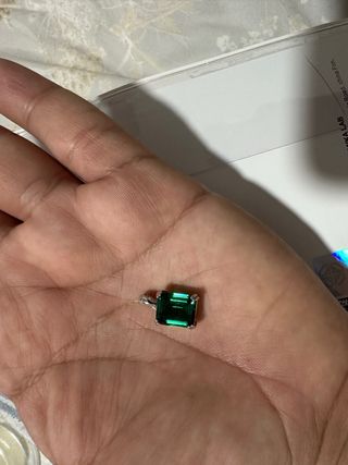 Colgante de plata Esmeralda Rectangular Plata