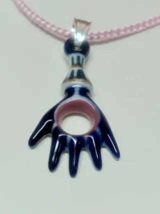 Colgante Sargadelos Mano Cordon Seda Rosa