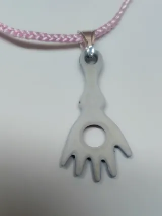 Colgante Sargadelos Mano Cordon Seda Rosa