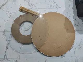 Mesa camilla cristal y madera