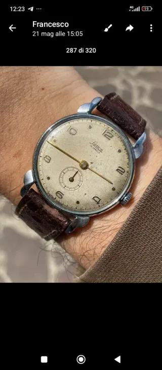 Orologio Lanco Uomo Vintage Argento Marrone