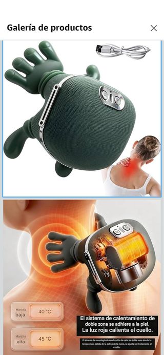 Masajeador cuello y cervicales verde