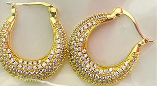 Pendientes Aro Bisutería Acero Dorado