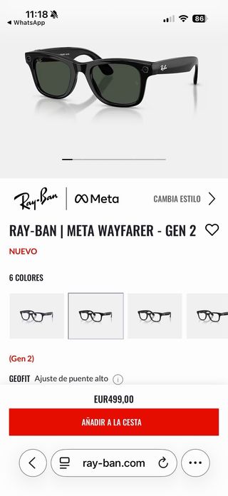 Ray-Ban Wayfarer Gen 2 Gafas de Sol