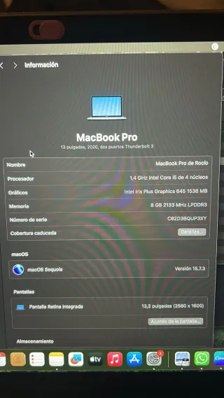 MacBook Pro 13 2020 Intel Core i5 8GB RAM