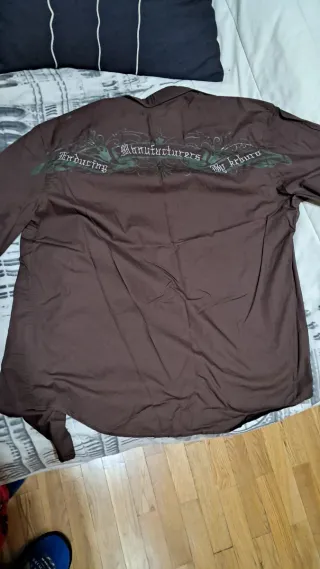 Camisa manga larga hombre marrón