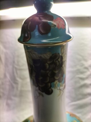 Garrafa Porcelana Decorada Frutas