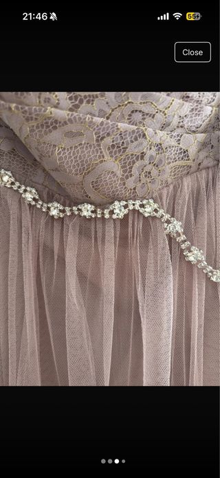 Vestido largo invitada lavanda