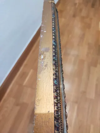 Espejo Vintage Marco Dorado y Cristal