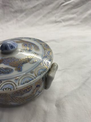 Taça Consomé Porcelana Oriental Dragão Dourado